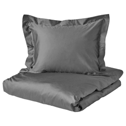 IKEA LUKTJASMIN  (ИКЕА ЛУКТЙАСМИН)  -  Пододеяльник и 2 наволочки, темно-серый, 200x200/50x60 см