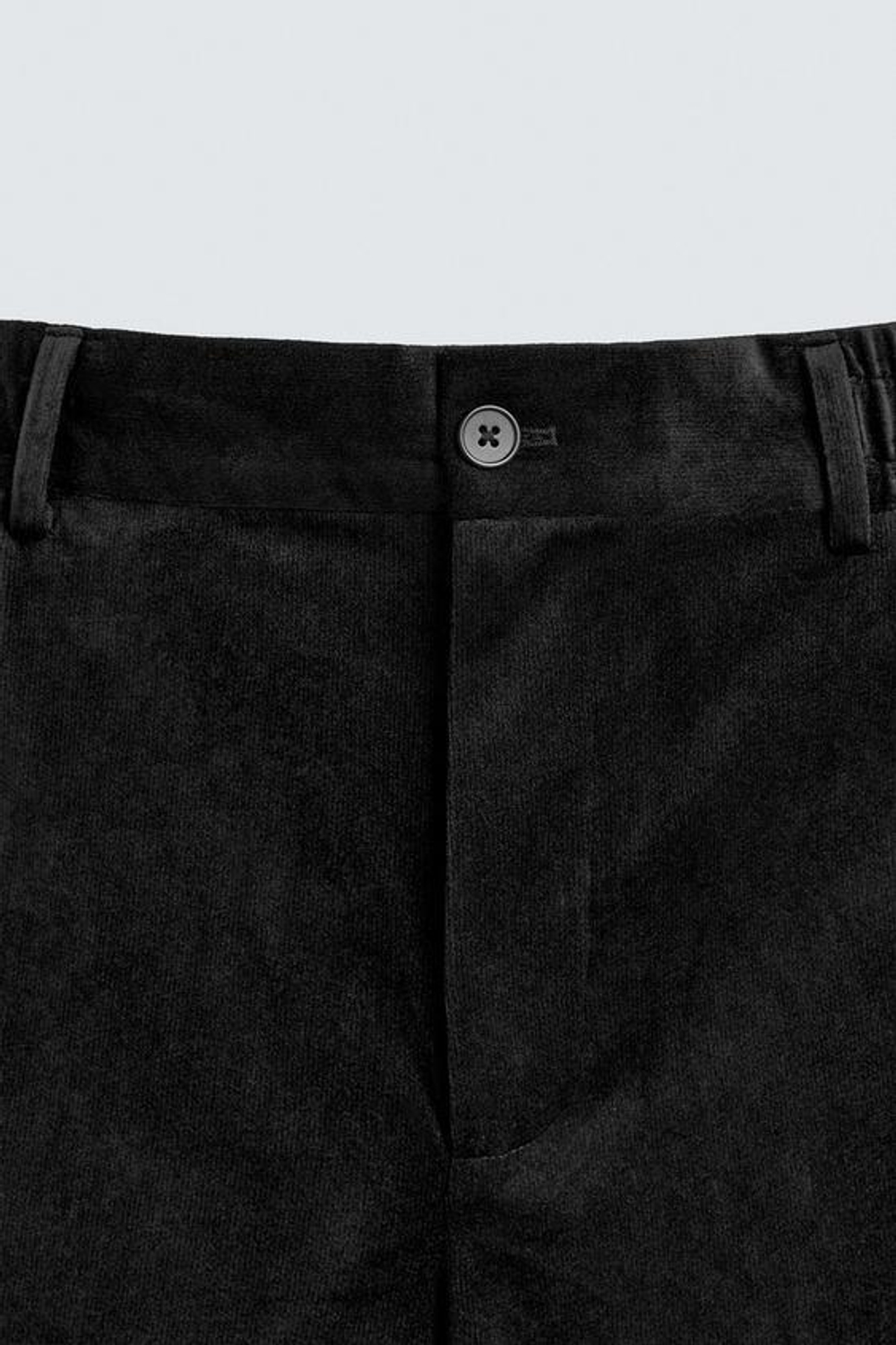 ZARA БРЮКИ ИЗ РЕЛЬЕФНОГО ВЕЛЬВЕТА, ЧЕРНЫЙ