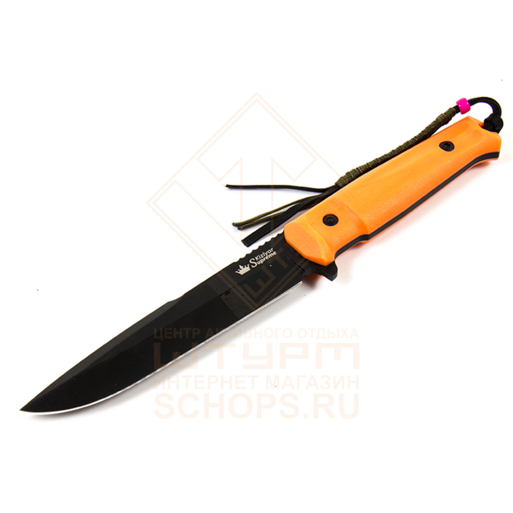 Нож Kizlyar Supreme Delta AUS-8 кратон, Orange/Black