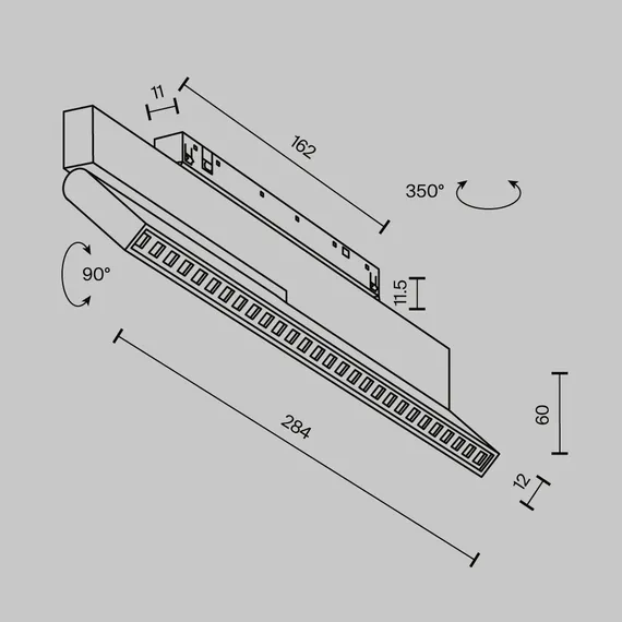 Трековый светильник Technical TR242-2-12W4K-B