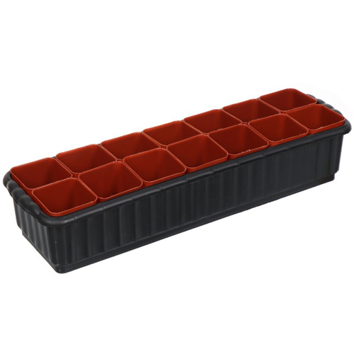 НАБОР ДЛЯ РАССАДЫ РАДИАН ПЛАСТИК ПОДДОН 60Х19Х12СМ + ГОРШОК V-0,4Л 14ШТ