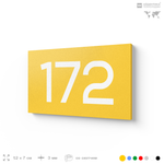 Номер на дверь 172, табличка на дверь для офиса, квартиры, кабинета, аудитории, склада, желтая 120х70 мм, Айдентика Технолоджи