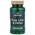 Swanson, Pure Liver & Detox, средство для детоксикации, 60 веганских капсул