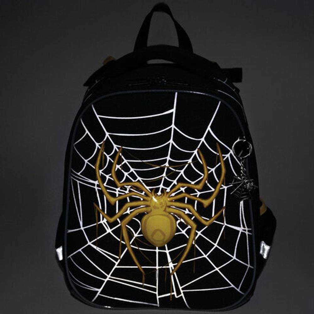 Ранец BRAUBERG PREMIUM, 2 отделения, с брелком, "Venomous spider", 3D панель, 38х29х16 см, 271355