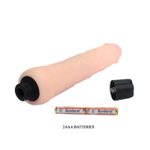 Водонепроницаемый вибратор телесного цвета - 24,5 см. (Цвет: телесный)