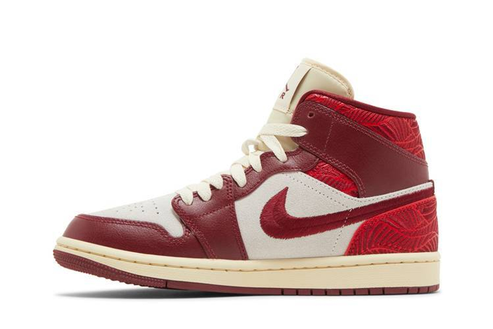 Кроссовки Jordan Air Jordan 1 Mid Se Wmns "Tiki Leaf" (Женская размерная сетка)