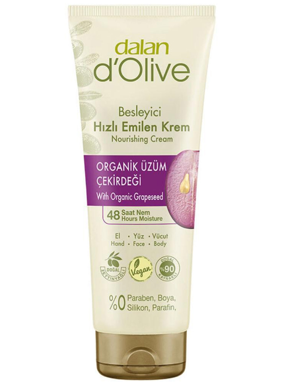Крем для рук и тела "DALAN d'Olive" с маслом Виноградных косточек и Оливковым маслом, (250 мл).
