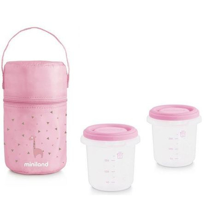 Miniland Термосумка Pack-2-Go HermiSized с двумя вакуумными контейнерами, розовая