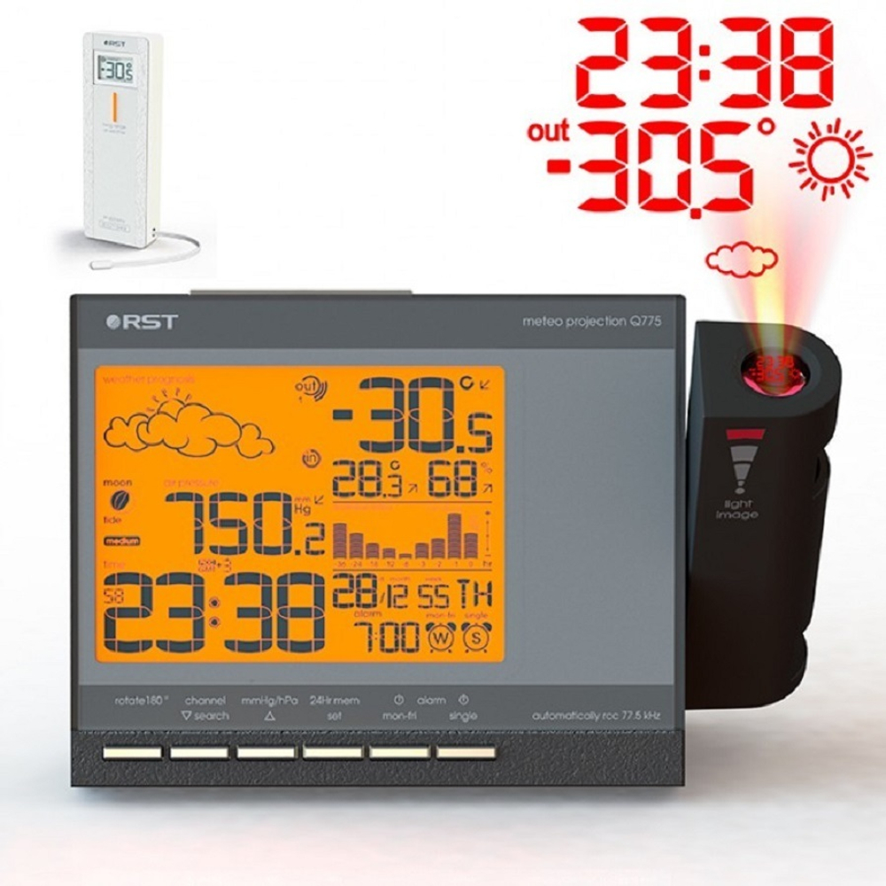 Проекционные часы метеостанция RST meteo projection Q775, графит