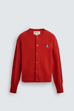 ZARA HARRY LAMBERT X DISNEY КАРДИГАН С НАШИВКОЙ MINNIE MOUSE, КРАСНЫЙ