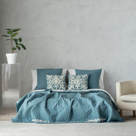 Покрывало на кровать ДАННА (арт. BL02-312-03) - голубое