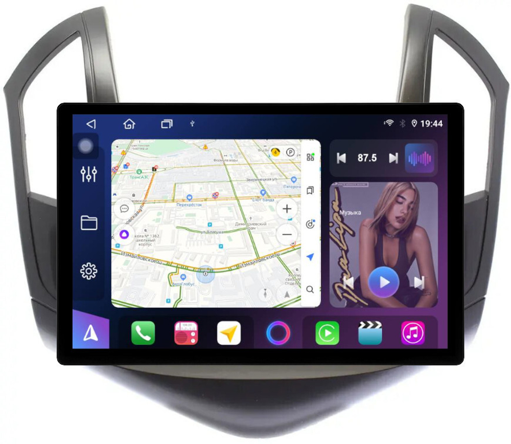 Магнитола для Chevrolet Cruze 1 2012-2015 (рамка черная) - FarCar BX877 монитор 13" 2K QLED на Android 13, TS10, 6+128, CarPlay, 4G SIM-слот