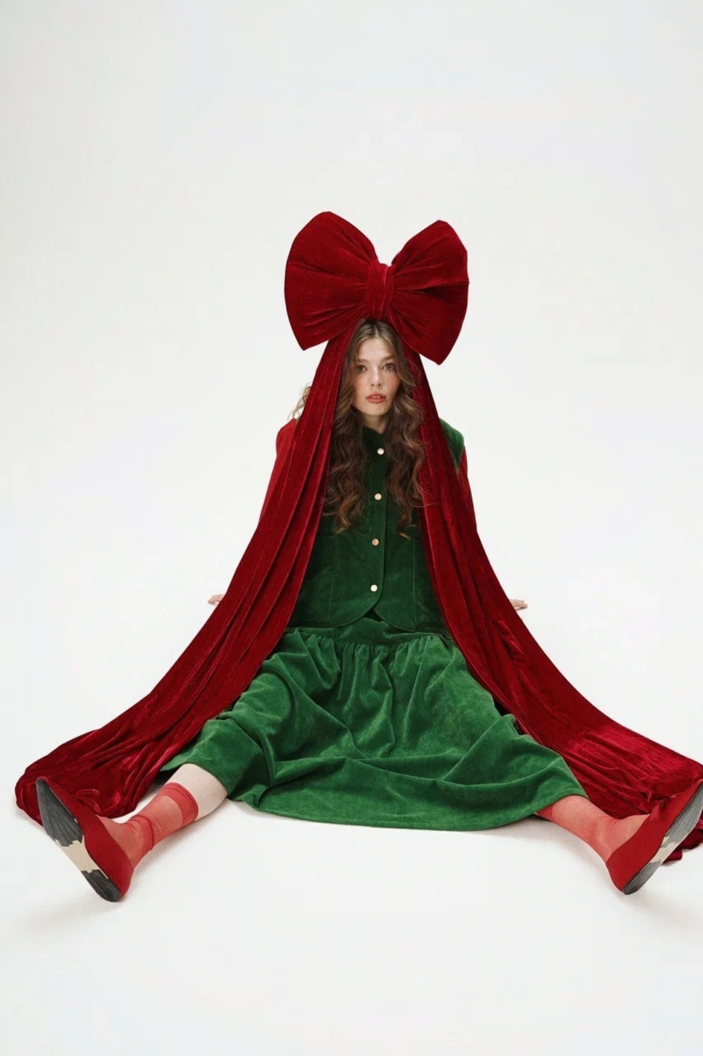 Юбка на кокетке из бархата, "12 месяцев"