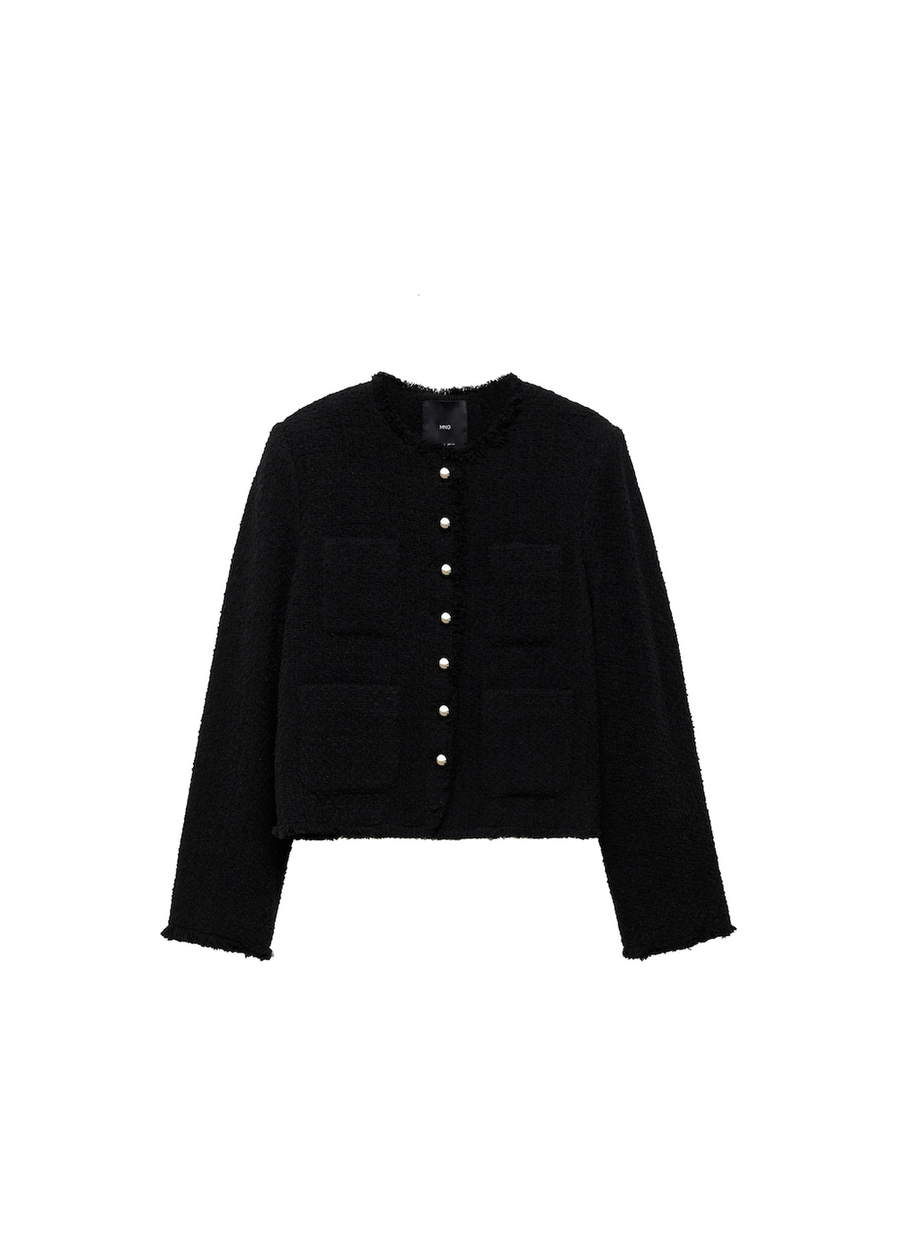 Куртка из твида с пуговицами-стразами