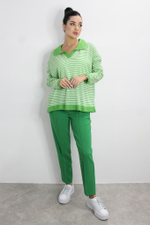 Брюки Liza 073 бананы со стрелками карманами и резинкой на талии\Зеленый оптом