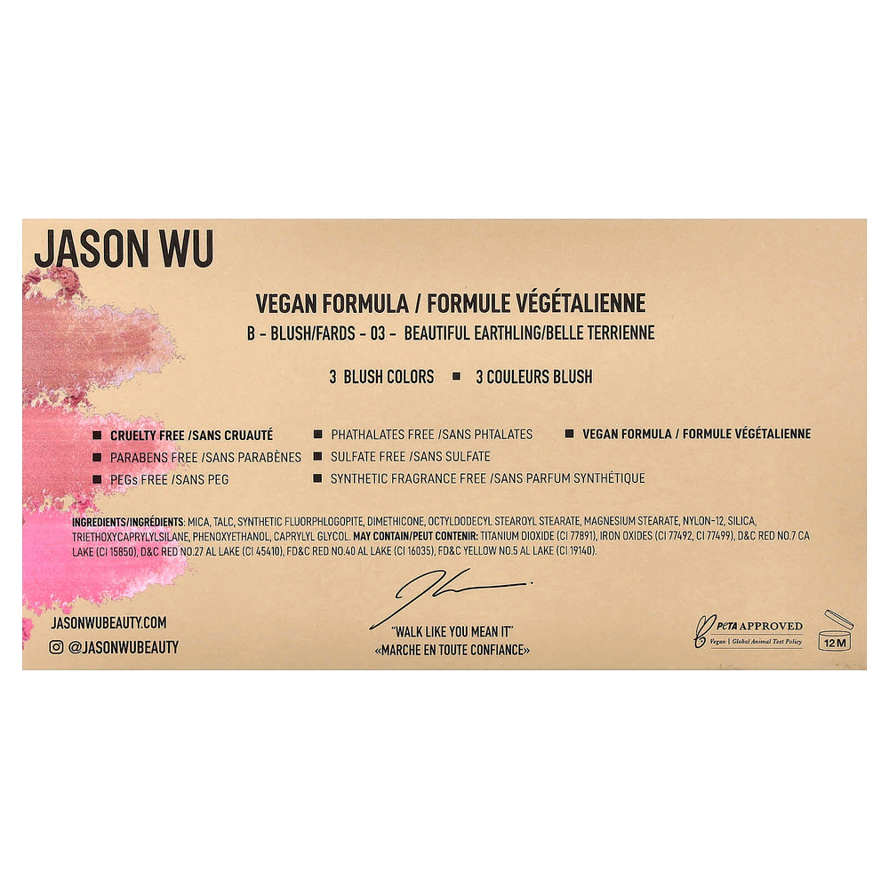 Jason Wu, Blush Trio, оттенок 03 Beautiful Earthling, 14,4 г (0,50 унции)