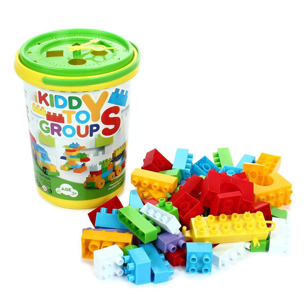 Конструктор в ведре BLOCKS №55. Артикул Арт.№045 (в наборе детали конструктора, ведро, крышка от вед