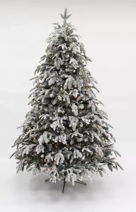 Ель Стильная заснеженная 185 см., 312 LED ламп, литая хвоя+пвх, Black Box (74282)