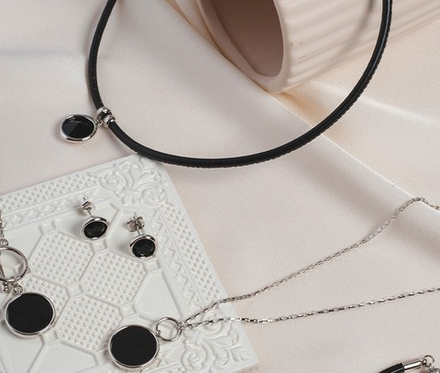 Колье Fiore Luna Jet B1902.4 BW/S