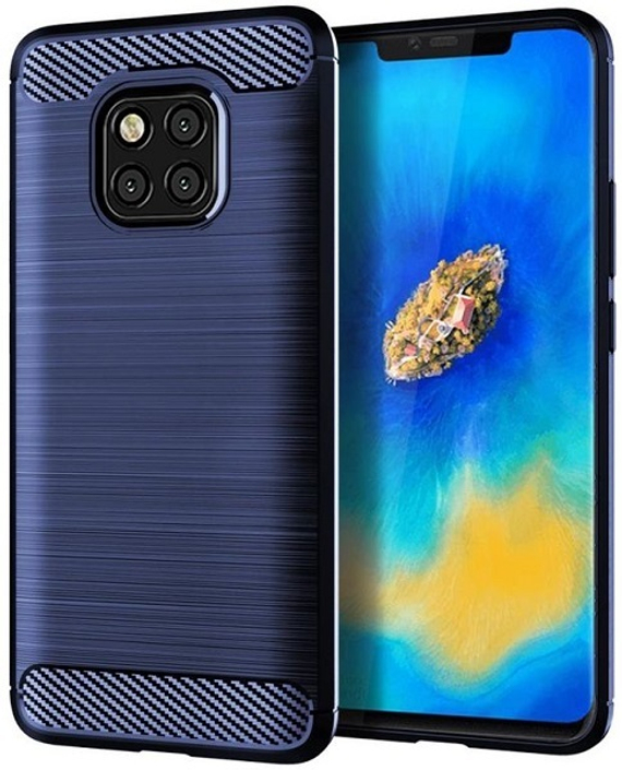 Чехол для Huawei Mate 20 Pro (Mate20 RS Porsche Design) цвет Blue (синий), серия Carbon от Caseport