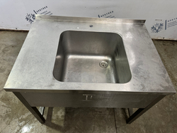 Мойка односекционная 1000х700х860 из нержавеющей стали (основание профиль 4х4)