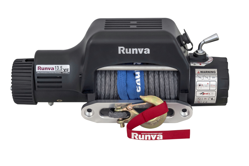 Лебёдка автомобильная электрическая 12V Runva 13500 lbs 6136 кг синтетический трос