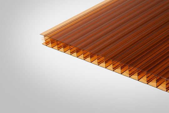 Поликарбонат сотовый янтарь/коричневый 4мм 2100х6000мм