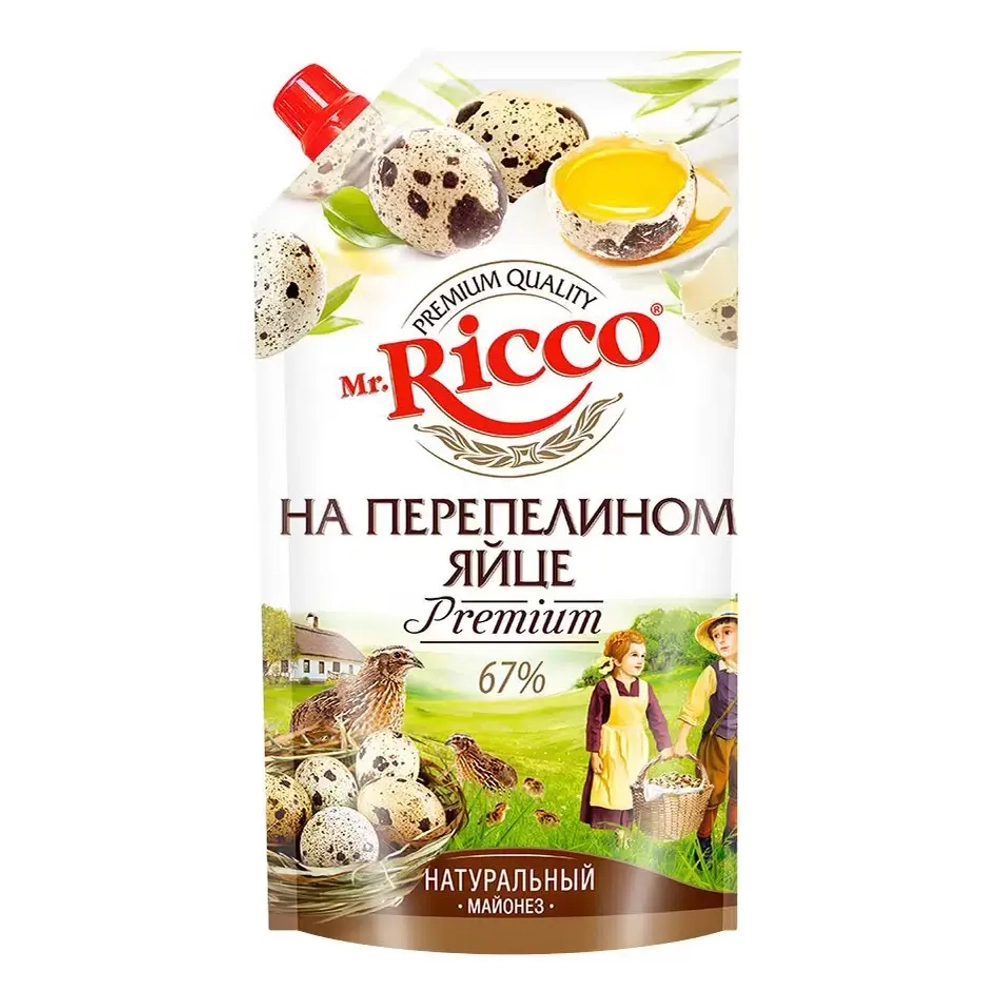 Mr.Ricco Майонез Перепелиное яйцо, 67%, дой-пак, 750гр., блок 12шт.