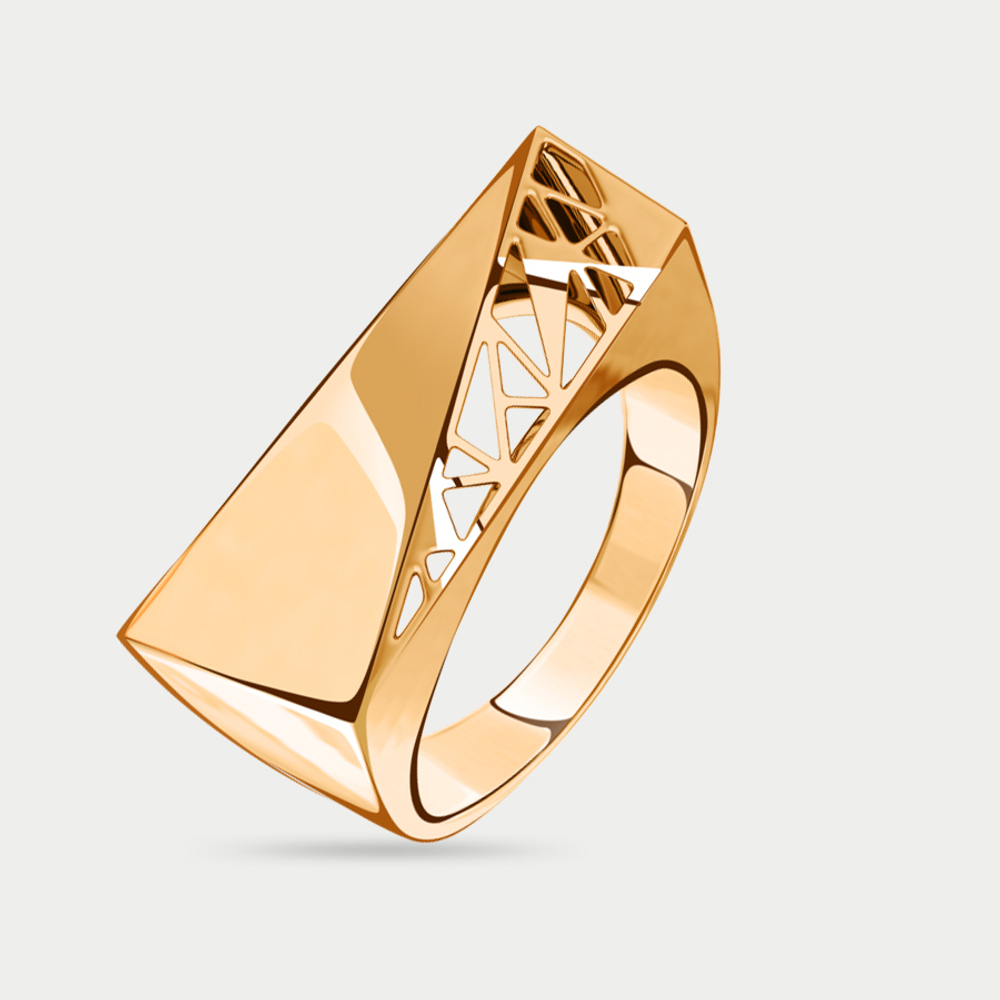Кольцо женское из розового золота 585 пробы без вставок (арт. 08-107211)