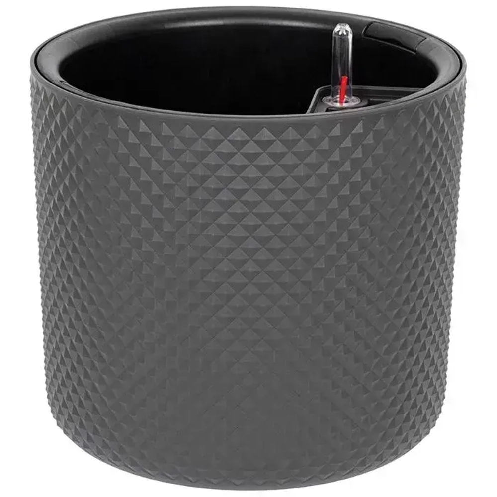 Кашпо ФАСЕТ D280мм с вставкой и с автополивом Графитовый