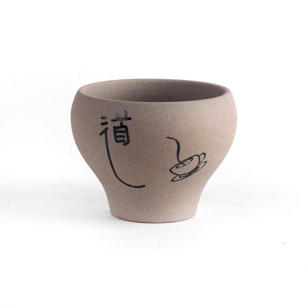 268110 Пиала серия-КРЕСТЬЯНСКАЯ "Дао" h=5,5см, d=6,5см, 120мл, глина песочный