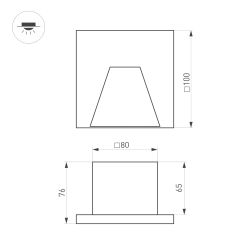 Светильник LT-TIE-S100-3W Warm3000 (RD, 75x30 deg, 230V) (Arlight, IP65 Бетон, 3 года) 051052