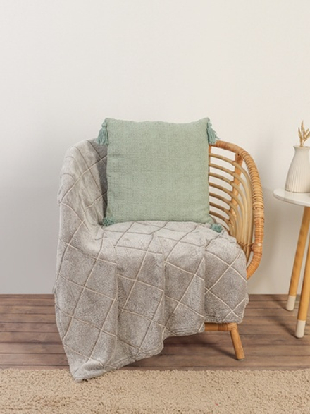 Наволочка декоративная с кисточками SL Home TASSEL, 45×45 см, оливковая