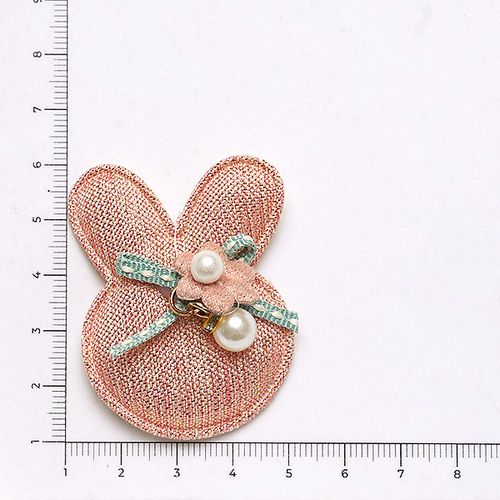 Декор/Декор брошь/зайчик розовый с жемчугом