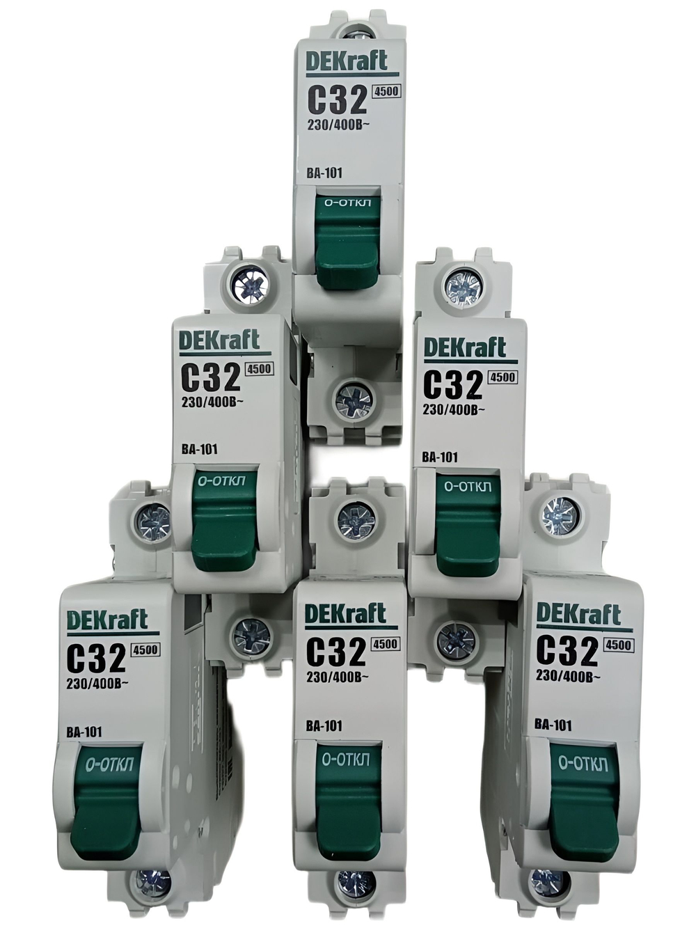 Автоматический выключатель 1-пол. 32А тип C 4,5кА серия ВА-101 DEKraft (6шт)