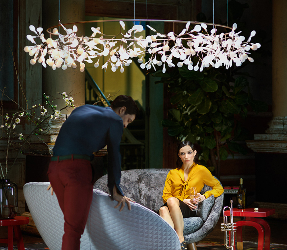 Pendant design lamp  Heracleum  Big O by Moooi (Brass,  D210)