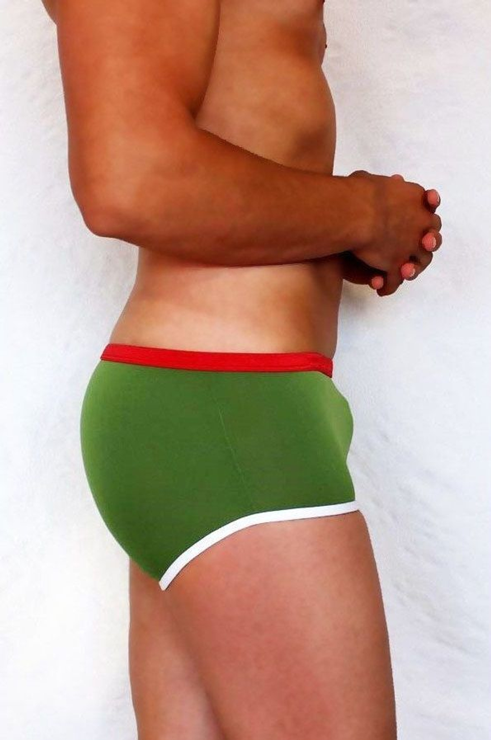 Зеленые мужские плавки из эластичного материала (Размер: S) (Цвет: зеленый)