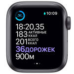 Часы Apple Watch Series 6 44 mm Space Gray Aluminum Case/Black Sport Band