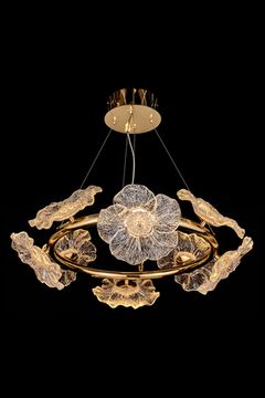 Подвесная люстра LED 40W 3000К LE3018/600Q GD золото Violetta Leon