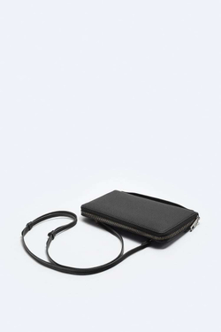 ZARA КОШЕЛЕК XL С ПЛЕЧЕВЫМ РЕМНЕМ, ЧЕРНЫЙ