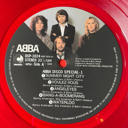 Винтажная виниловая пластинка LP ABBA Disco Special 1 (Japan 1982) (Obi) (Red Vinyl) Angeleyes
