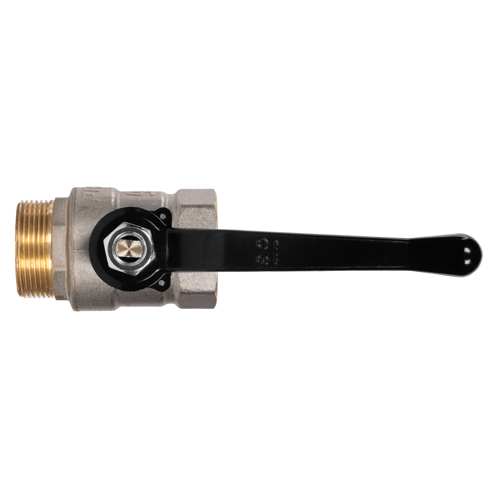 Кран шаровой латунный LD Pride 47.40.В-Н.Р Ду 40 Ру 25 (рычаг с бир.)