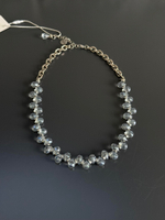 Колье "Деора" светлый серо-голубой чешский хрусталь, оттенок серебро
