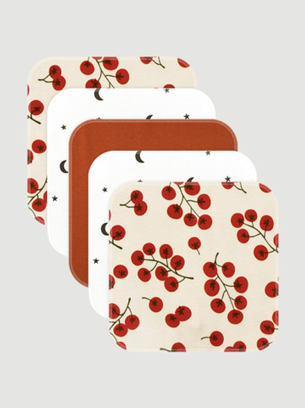 Набор платочков-слюнявчиков Mjölk Cherry Tomatoes