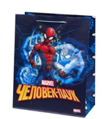 Бумажный пакет Человек-Паук в ночи для сувенирной продукции , с ламинацией, с шириной основания 26 см, плотность бумаги 140 г/м2 / 26х32.4х12.7см арт.