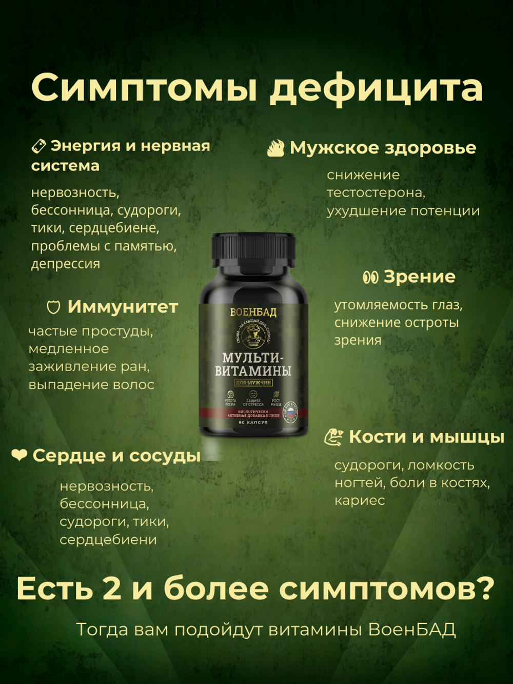 Мультивитамины для мужчин, энергия и сила, витамины и минералы, 90 капсул