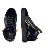 Кожаные кроссовки Giuseppe Zanotti - темно-синий(RU00061)