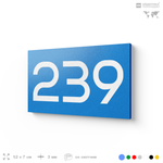 Номер на дверь 239, табличка на дверь для офиса, квартиры, кабинета, аудитории, склада, голубой 120х70 мм, Айдентика Технолоджи