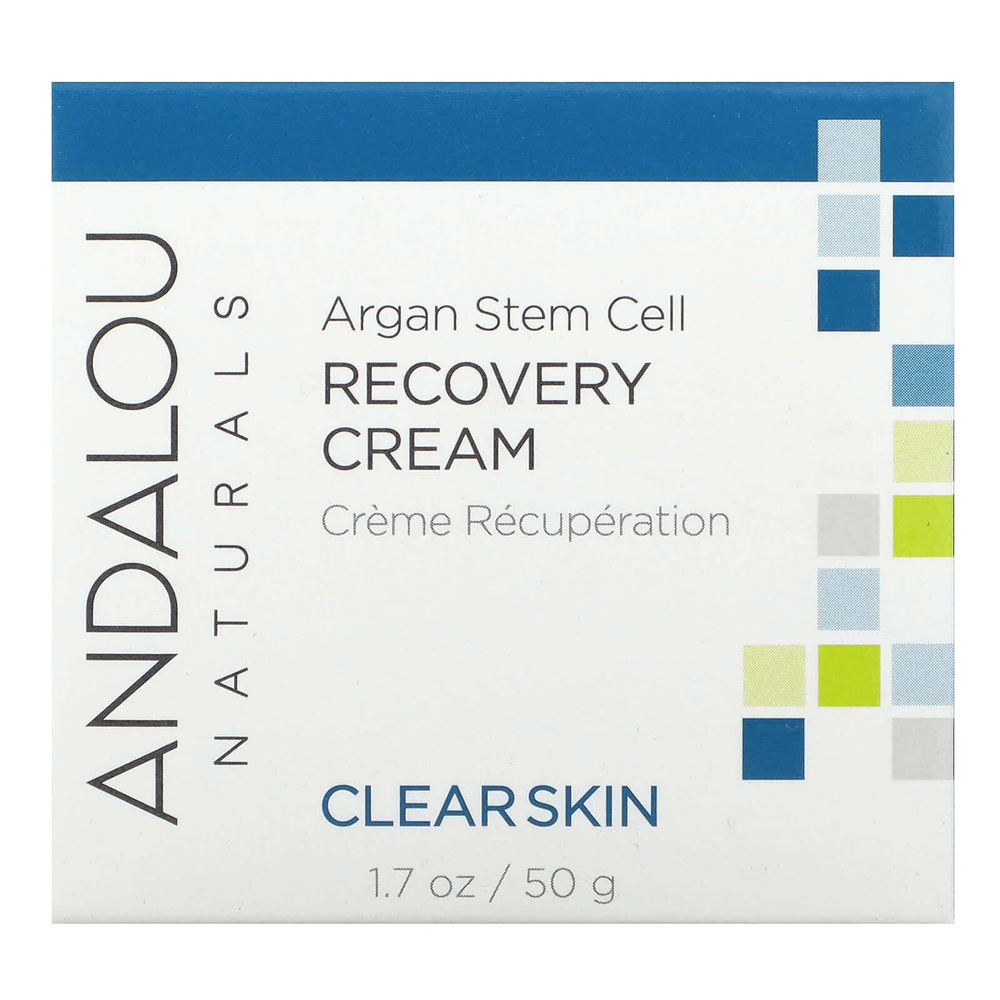 Andalou Naturals, Восстанавливающий крем со стволовыми клетками аргании, очистка кожи, 50 мл (1,7 жидкой унции)