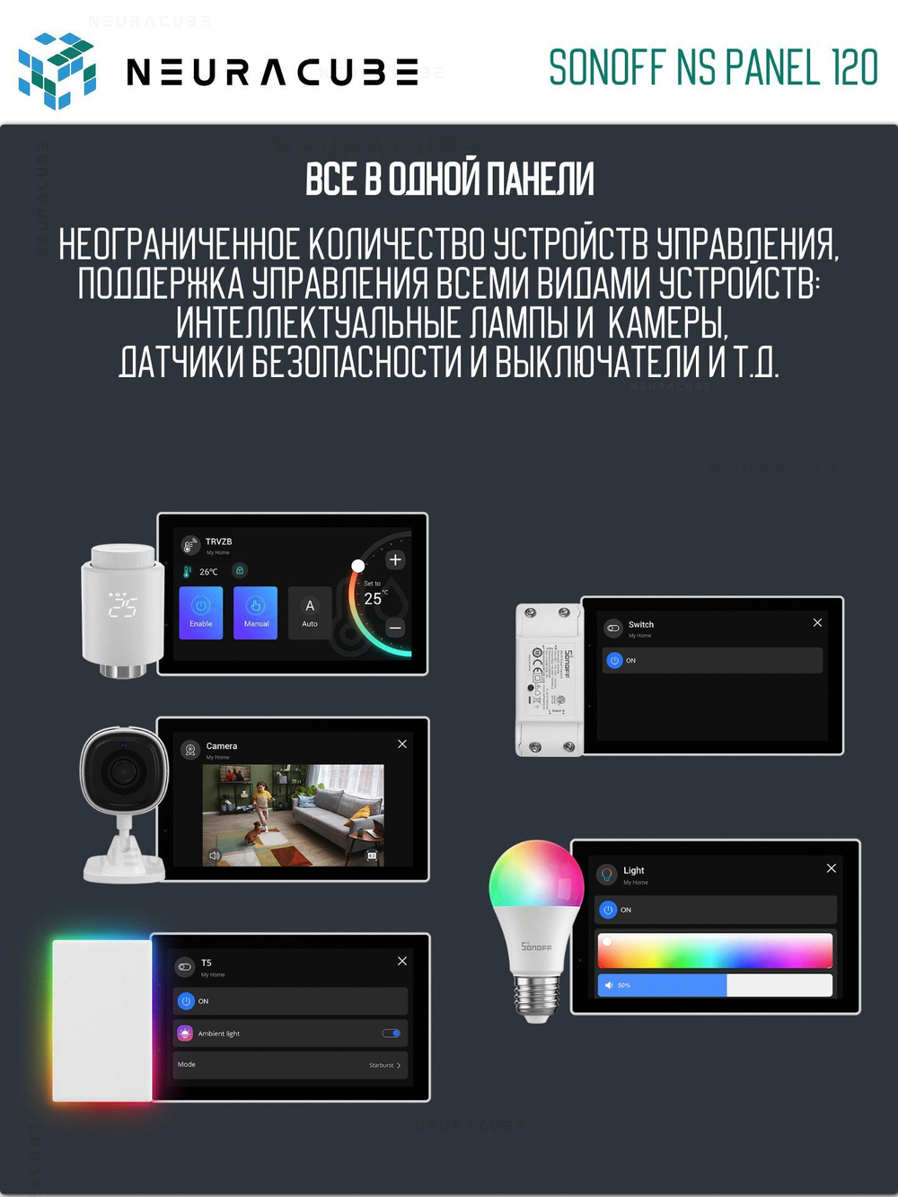 Панель управления (Zigbee/Matter шлюз) Sonoff NSPanel PRO 120 